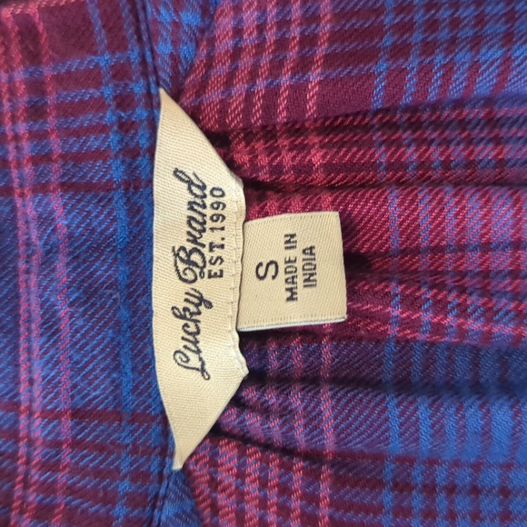 Lucky Brand plaid button-up collared pullover shirt small - Picture 3 of 8